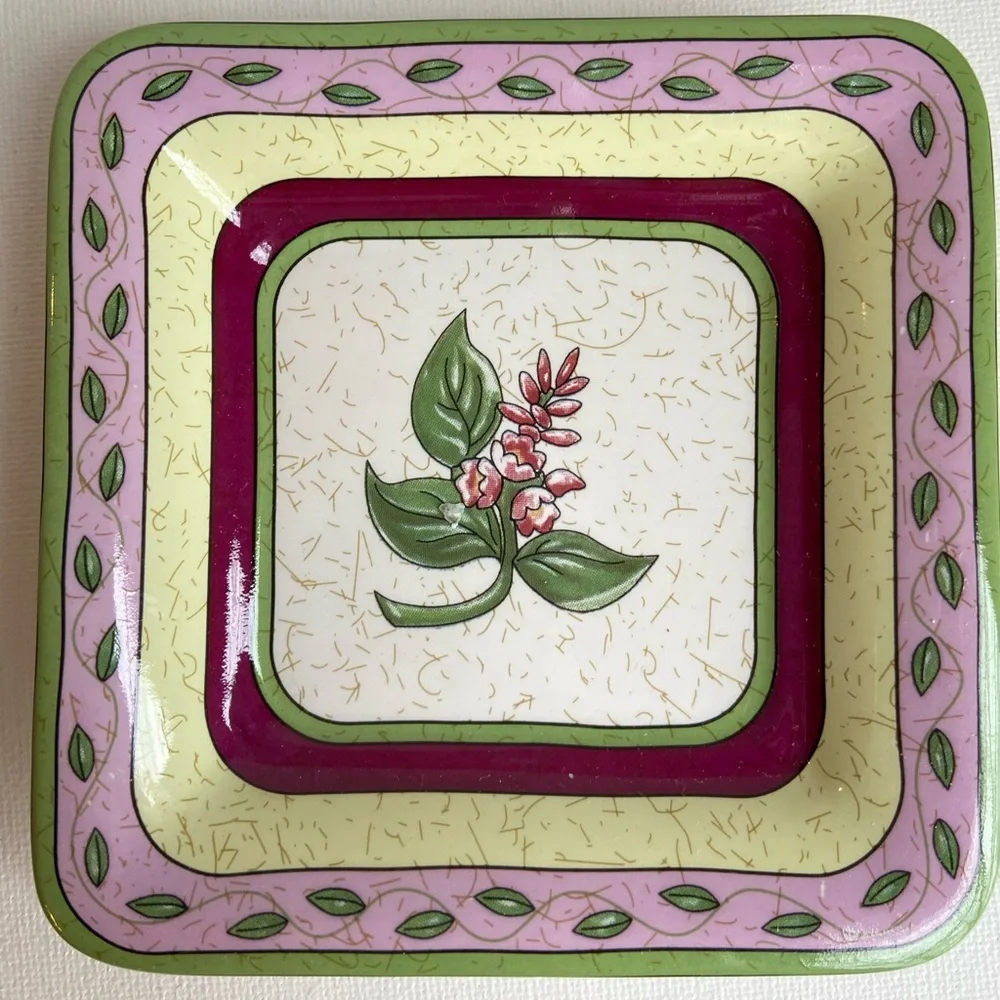 PartyLite Fusions Decorative Candle Topper and Tray Ensemble Nature floral P7584 - Picture 3 of 7
